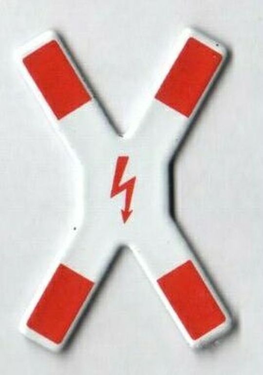 Andreaskreuz mit Blitz, 1:22,5 37 x 55 mm Emaille