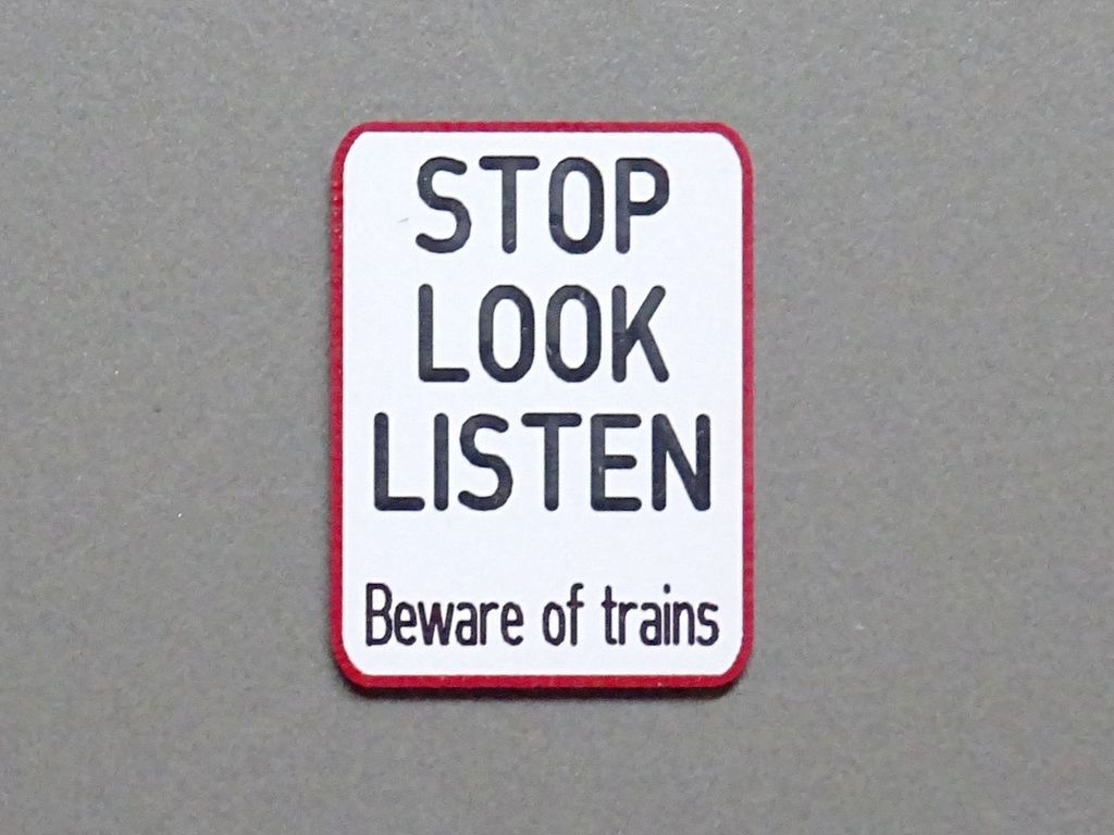 Stop Look Listen 22 x 30 mm, 3-Schicht-Kunststoff
