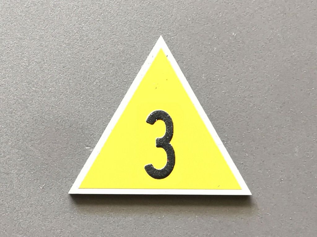 Langsamfahrankündigungsscheibe Lf 1, Spitze oben 3 30 mm, 3-Schicht-Kunststoff