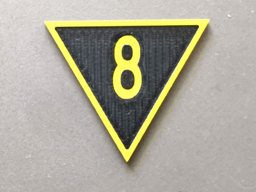 Geschwindigkeitsvoranzeiger Zs 3v, gelb/schwarz, Spitze unten 8  30 mm, 2-Schicht-Kunststoff