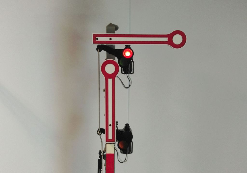 Signalflügel lang für LGB-Signal 99 mm, 3-teilig 37 x 99 mm, Kunststoff, Messing