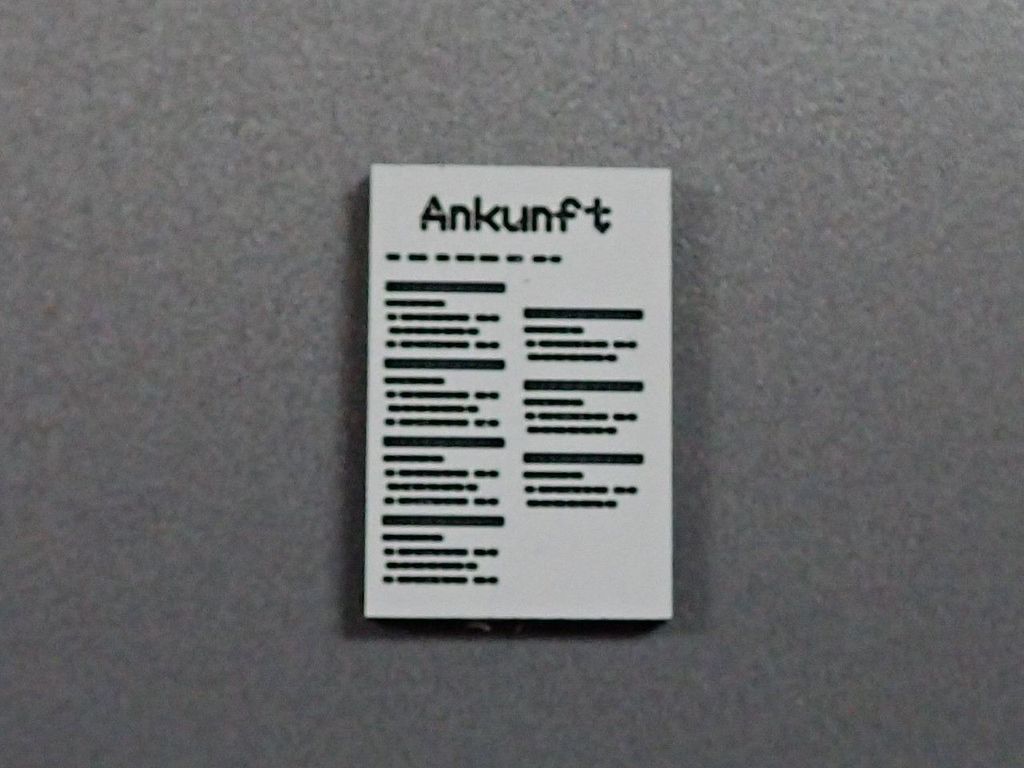 Fahrplan Ankunft klein, weiss 12 x 18 mm, 2-Schicht-Kunststoff