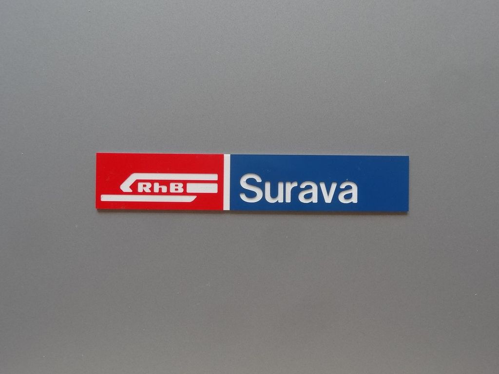Surava, kleines Format 92 x 16 mm, 2-Schicht-Kunststoff