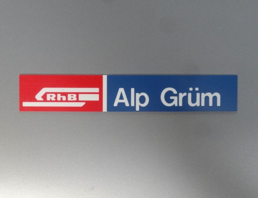 Alp Grüm, kleines Format 98 x 16 mm, 2-Schicht-Kunststoff