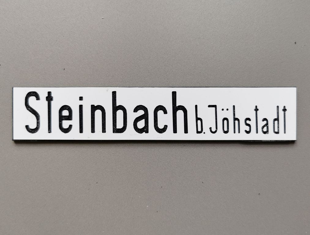 Steinbach bei Jöhstadt, Bahnhof 131 x 26 mm, 2-Schicht-Kunststoff