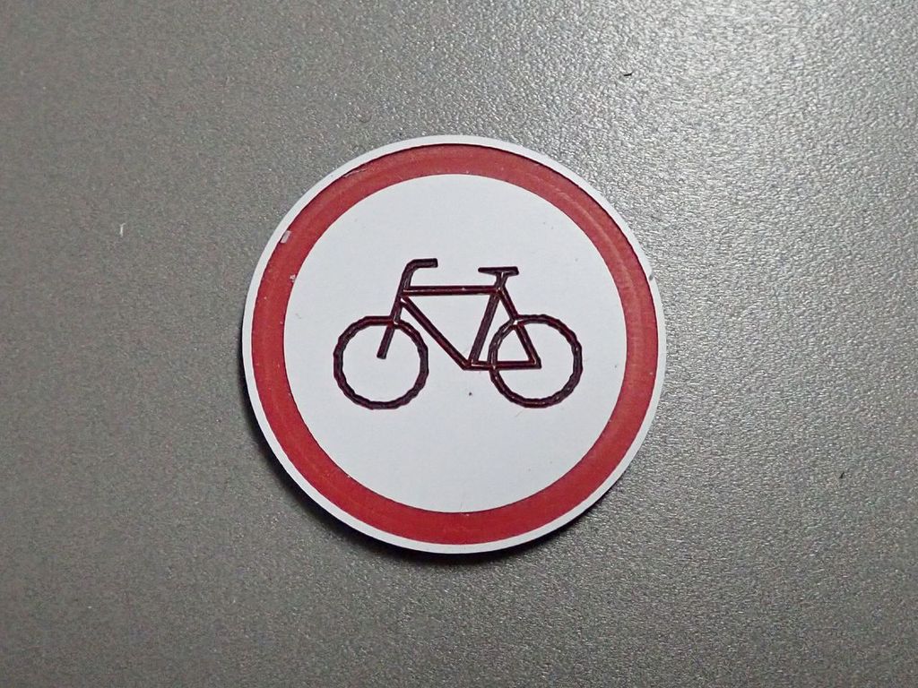 Verkehrsschild Verbot für Fahrräder 26,5 mm 2-Schicht-Kunststoff