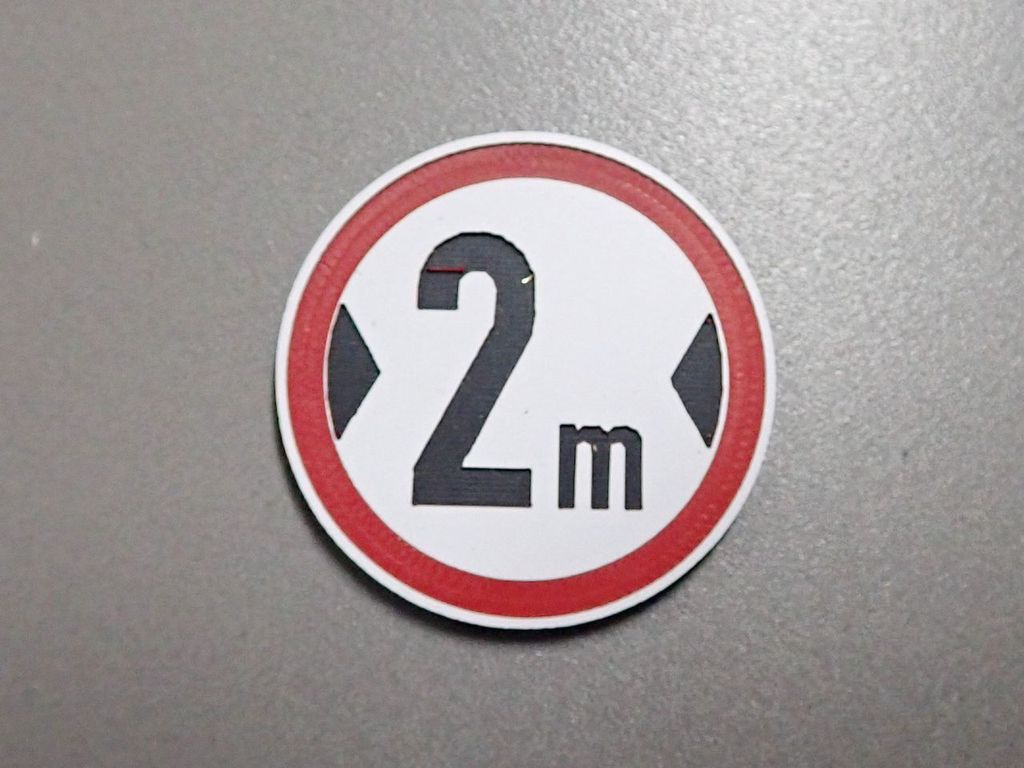 Verkehrsschild Verbot für Fahrzeuge über 2m Breite 26,5 mm 2-Schicht-Kunststoff