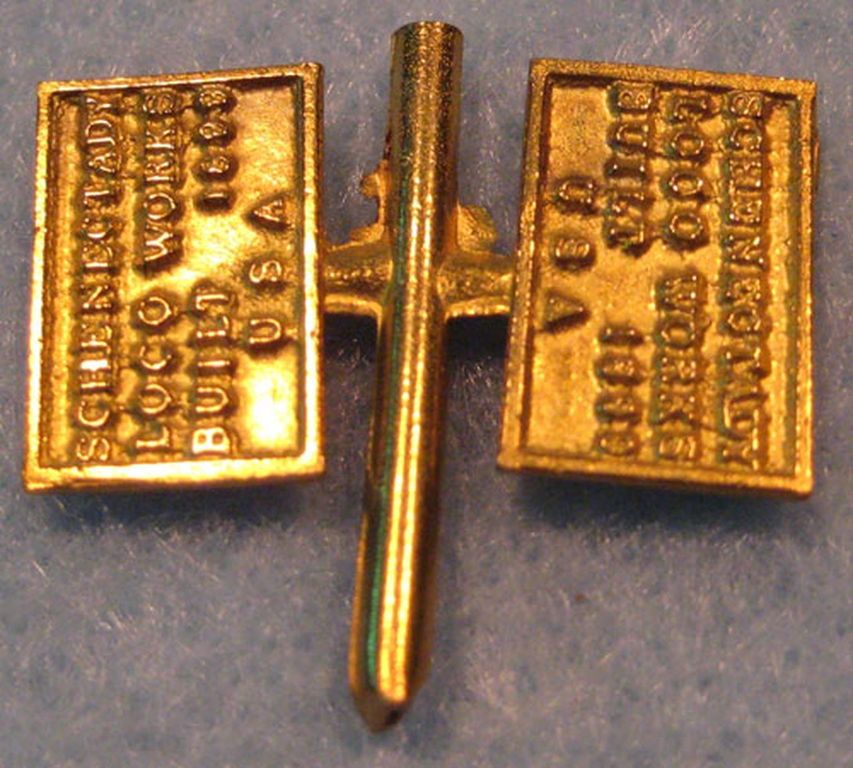 Lok-Fabrikschild Schenectady Loco Works 12,5 x 8 mm, 2 Stück