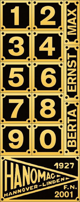 Lok-Fabrikschild Hanomag, 5 selbstklebende Sets 1 Set 20 x 50 mm, Siebdruck