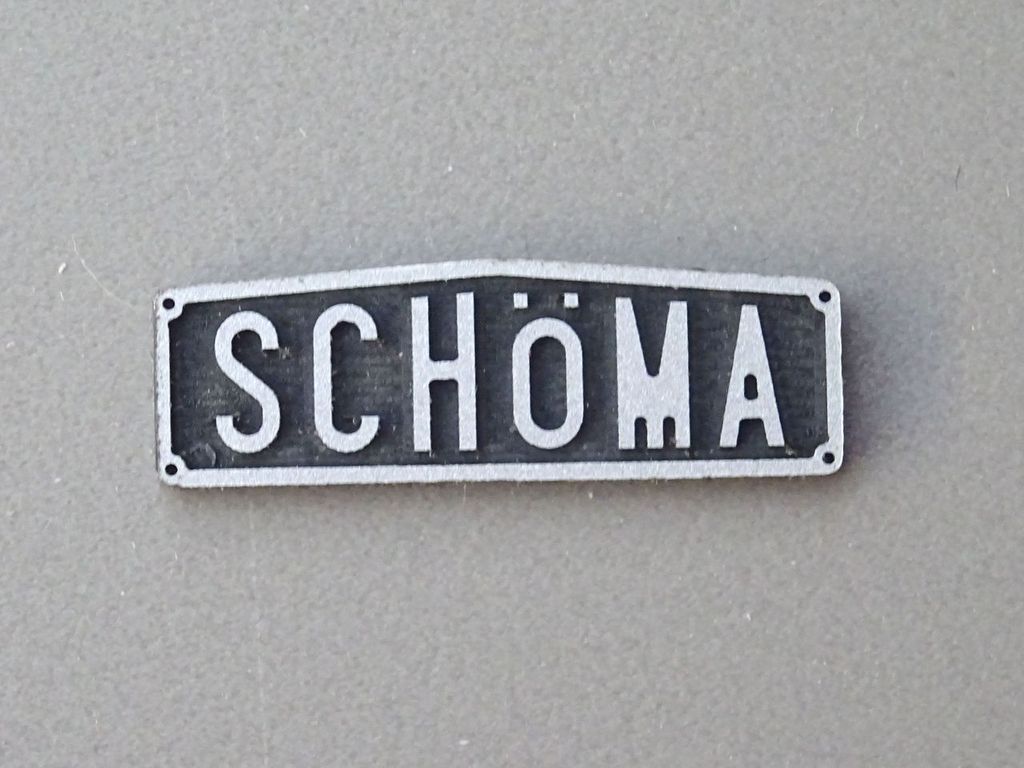 Lok-Fabrikschild Schöma 22 x 7 mm, 2-Schicht-Kunststoff