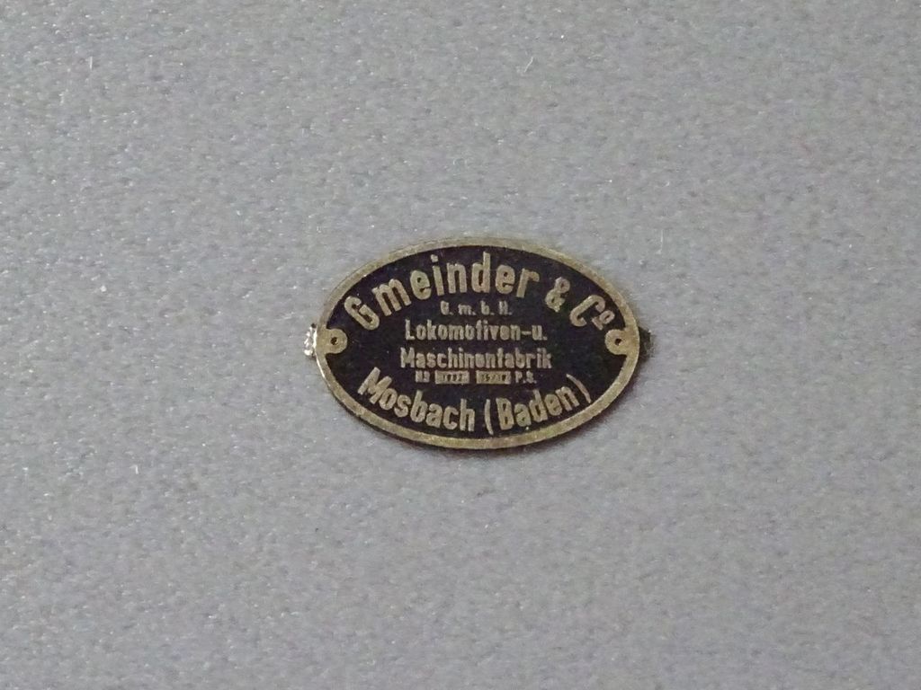 Lok-Fabrikschild Gmeinder 10 x 7 mm, Messing Ätzschild