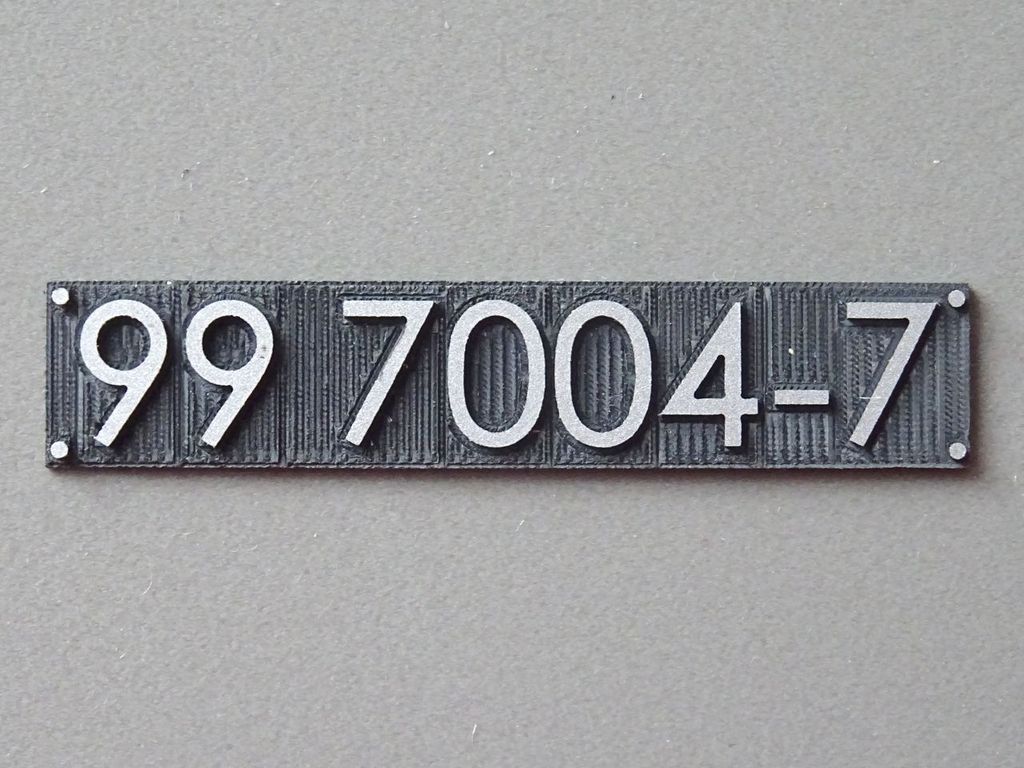 Loknummernset individuell 7mm spitze Ziffern Schildhöhe 9 mm, Länge 31 - 46 mm
