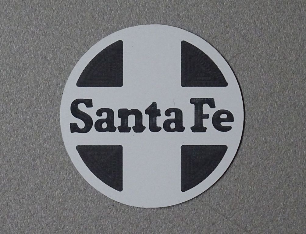 Lok-Fabrikschild Santa Fe D = 30 mm, 2-Schicht-Kunststoff