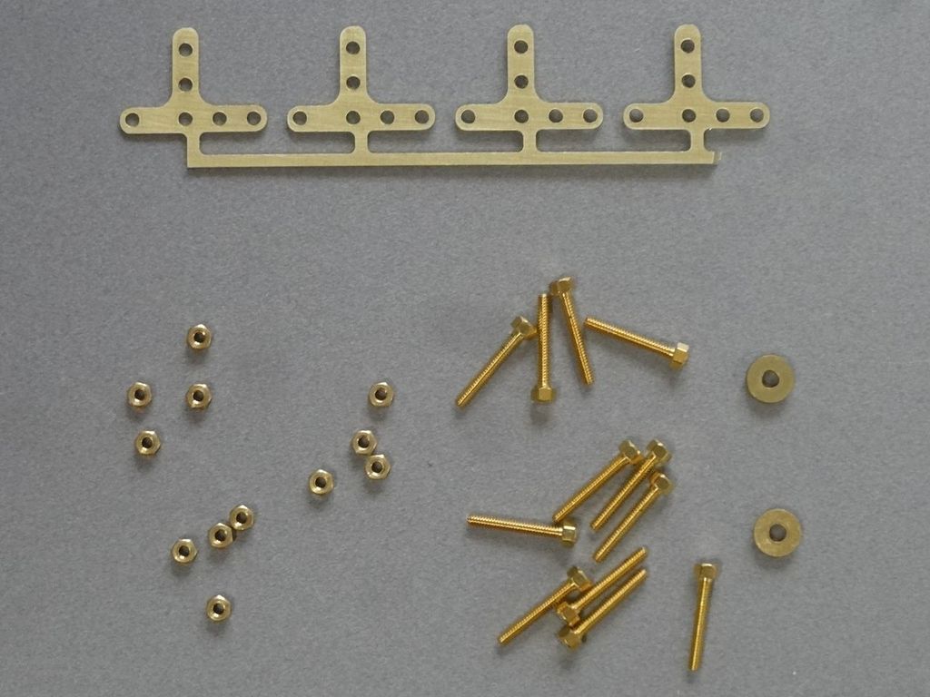 Rollentürbeschlag Winkelblech, Set 13 x 10 x 0,5 mm, Messingblech