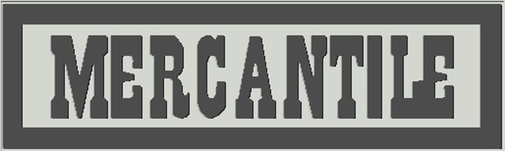Schild Mercantile 25 x 82 mm