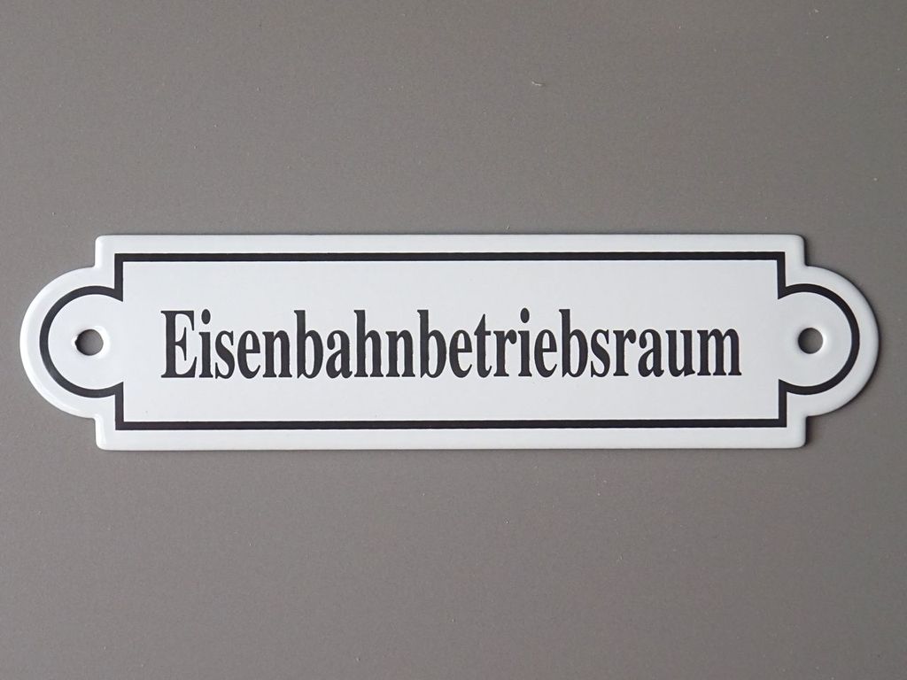 Eisenbahnbetriebsraum Emaille, 20 x 5 cm
