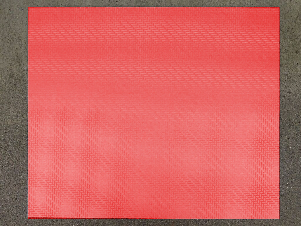 Bauplatte Ziegel-Pflaster rot 9x4mm ca. 600 x 500 x 3 mm, PVC-Hartschaum