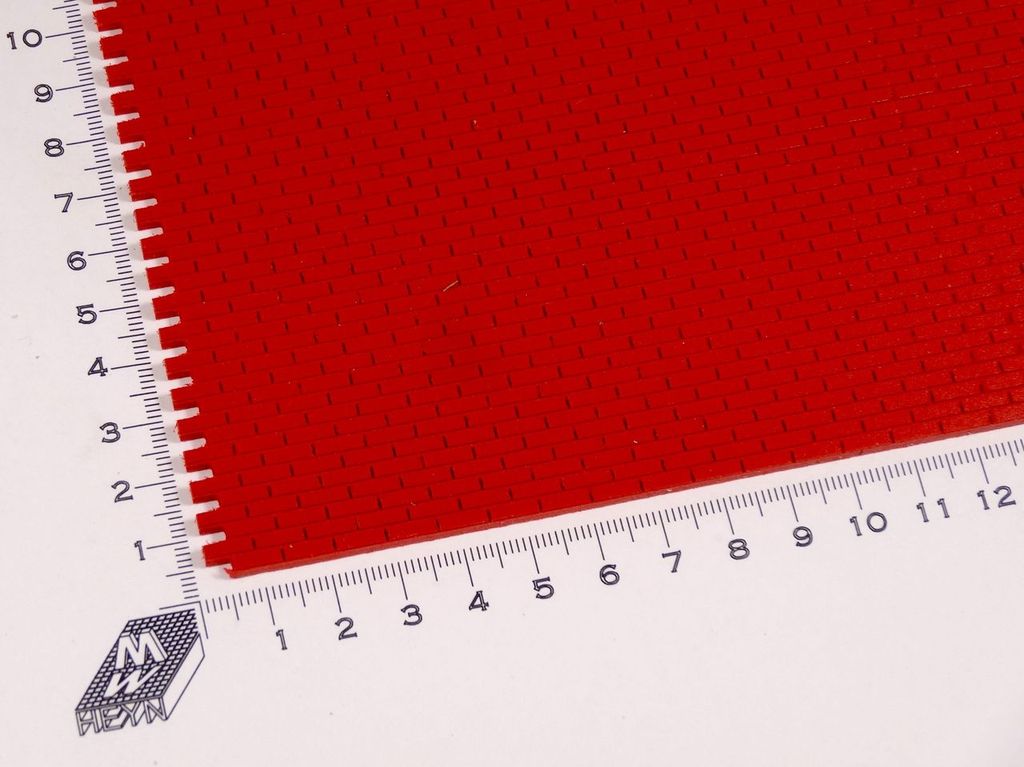 Bauplatte Ziegel 1:32 Läuferverband ca. 600 x 500 x 3 mm, PVC-Hartschaum