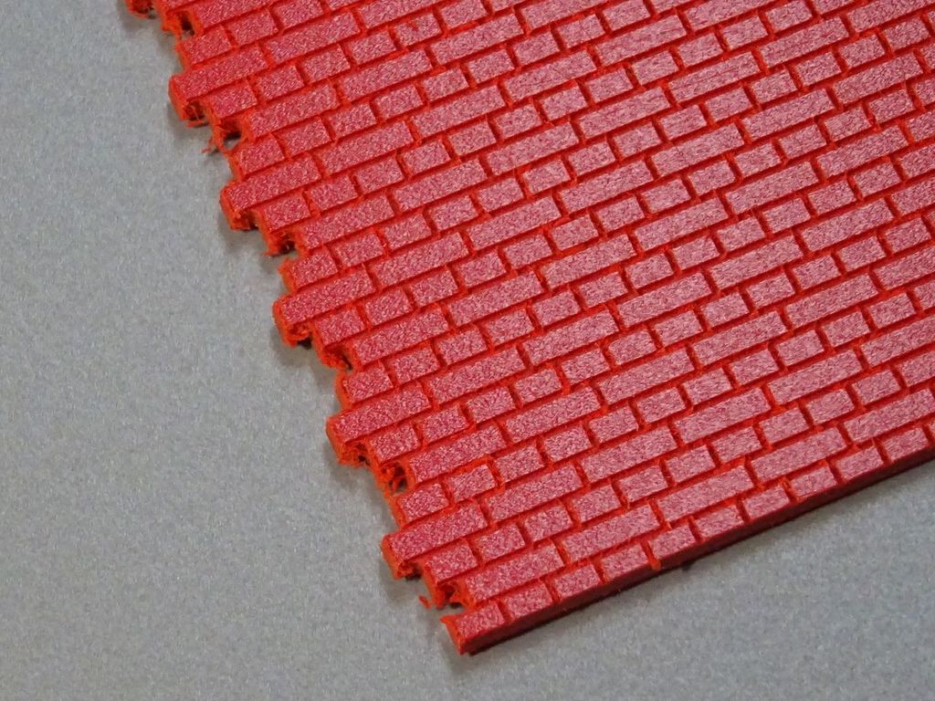 Bauplatte Ziegel, 1:32 Kreuzverband ca. 500 x 300 x 3 mm, PVC-Hartschaum