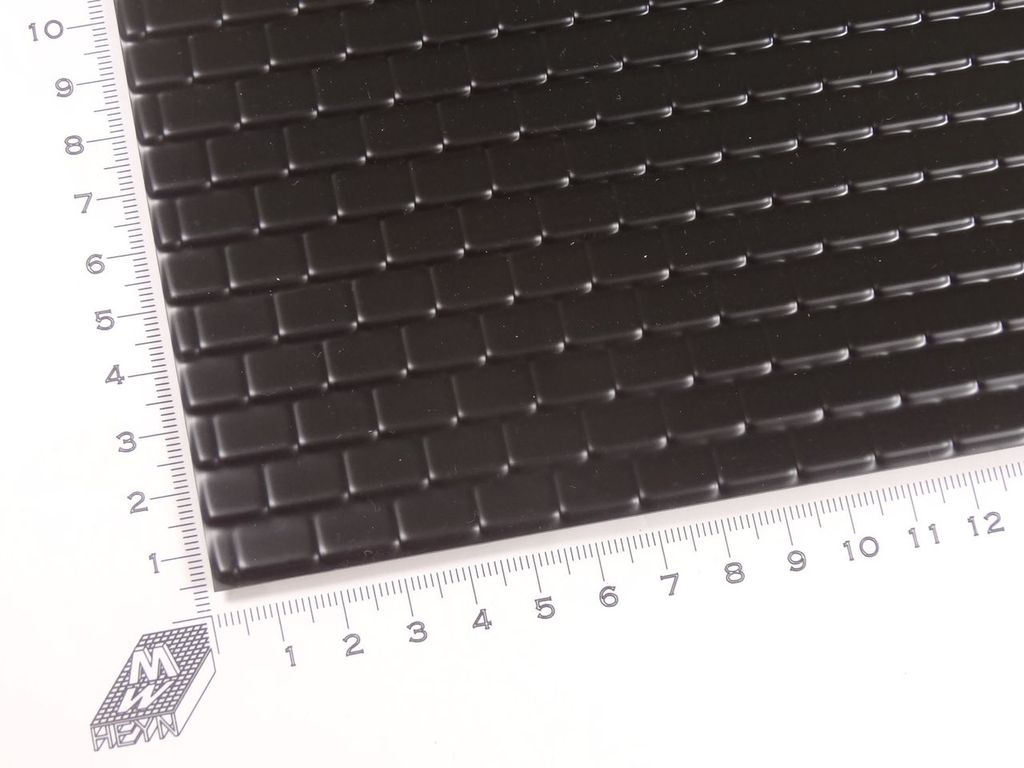 Dachziegelplatte Schiefer orthogonal 1:22,5 ca. 390 x 290 x 1 mm, Polystyrol