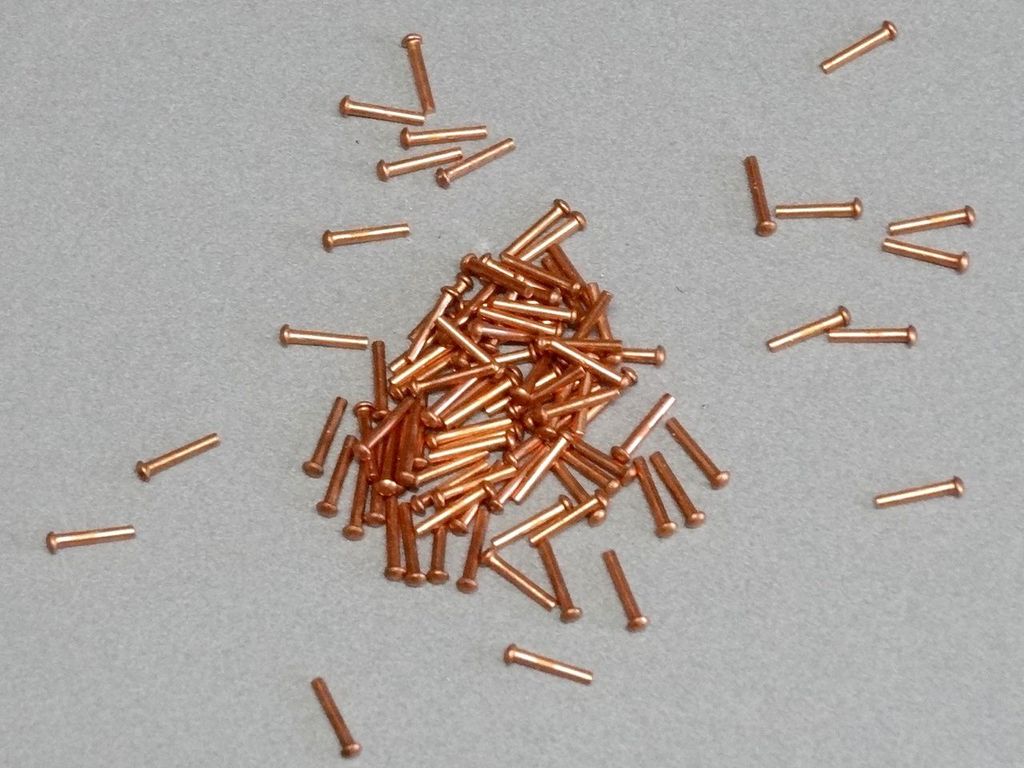 Kupfernieten, 100 Stk. 6 x 1 mm