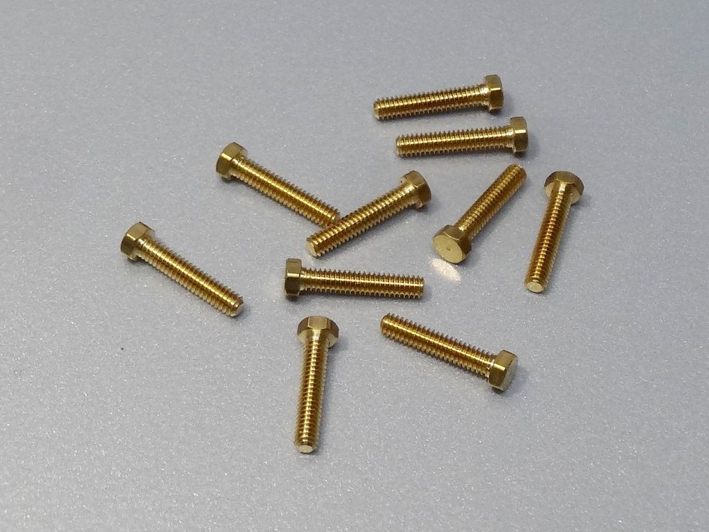 Messingschrauben M2x10, SW 3 10 Stk. Schlüsselweite 3 mm
