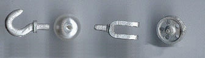 Rolle mit Haken, wie bei Arbeitskran 20122 8x8x28mm