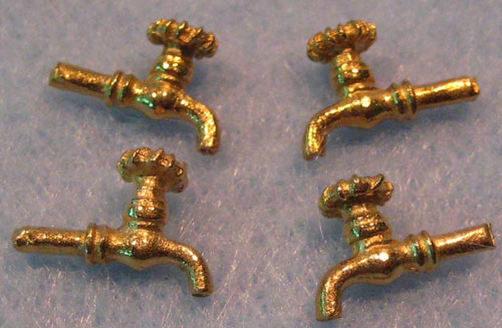 Wasserhahn, 4 Stück Länge 7 mm Handrad D= 4 mm, 4 Stück