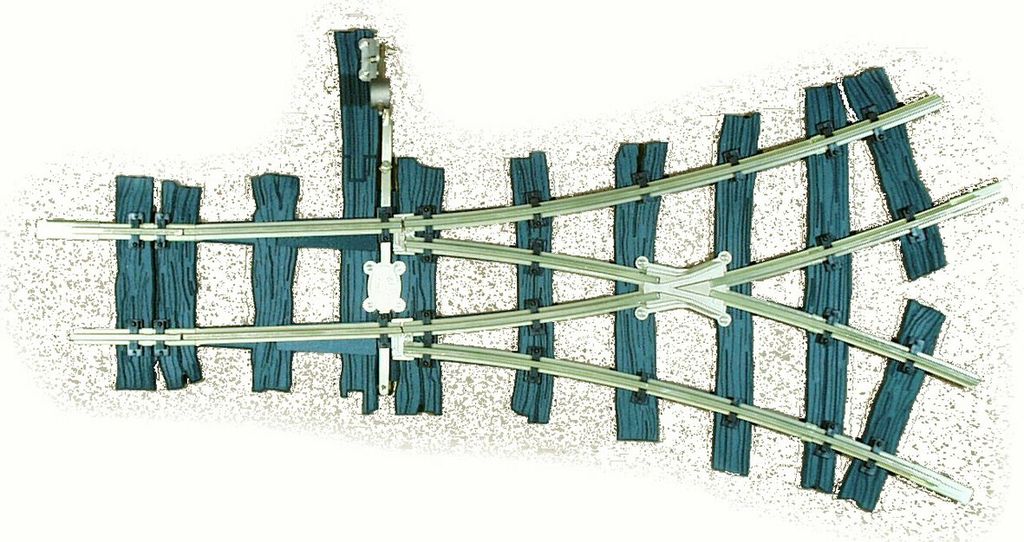 Y-Schleppweiche R2, 2 x 22,5°, Hebel links, Fertigmodell