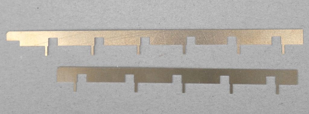 Vorsatz-Radlenker Set für LGB-Dreiwegweiche, 180 x 9 mm und 146 x 9 mm