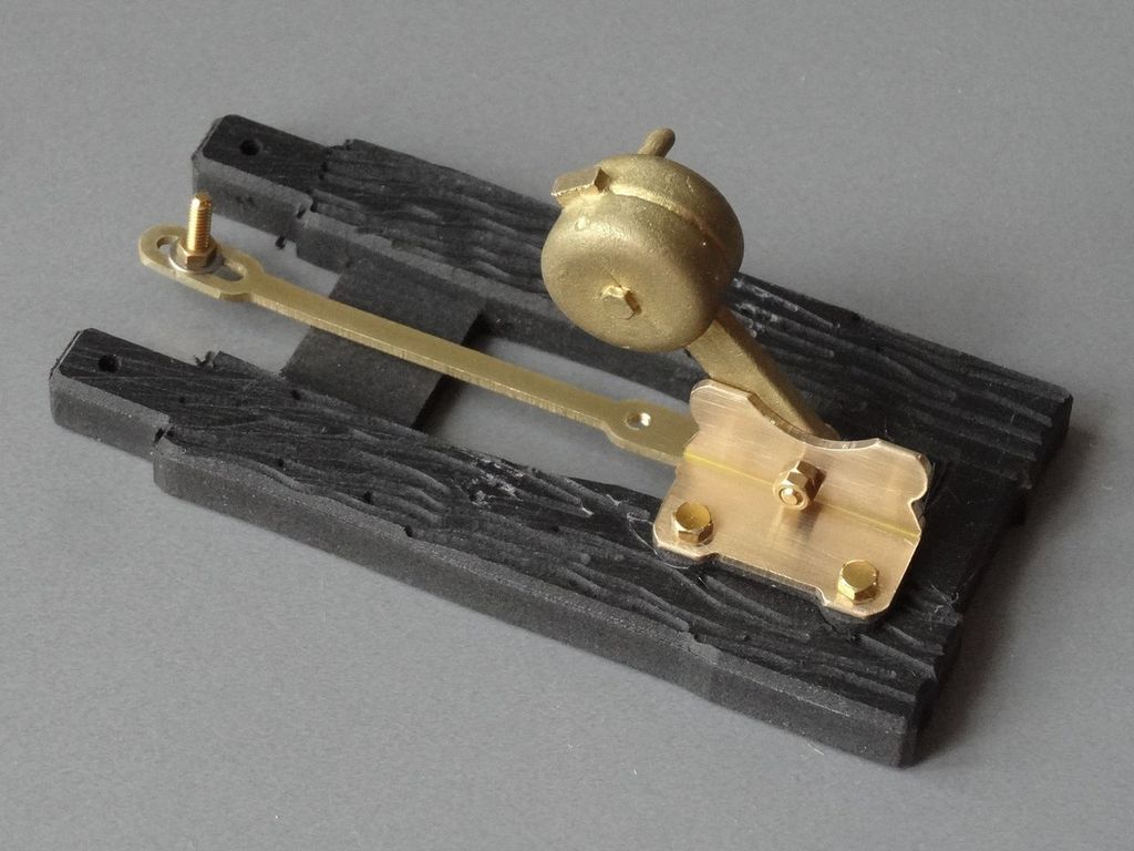 Weichenstellhebel O&K, kurzer Abstand Fertigmodell 65 x 39 mm