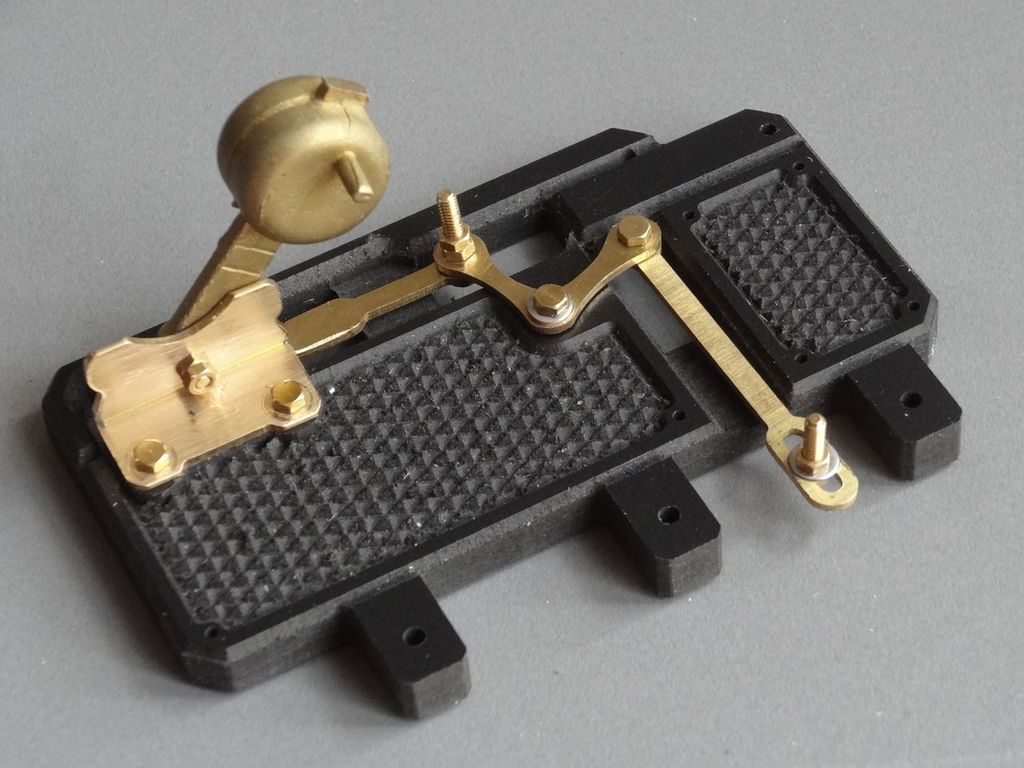 Weichenstellhebel gleisparallel rechts, O&K-Hebel Bausatz 79 x 39 mm