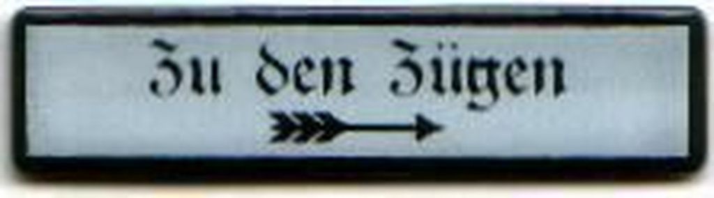 Zu den Zügen 55 x 13 mm Emaille