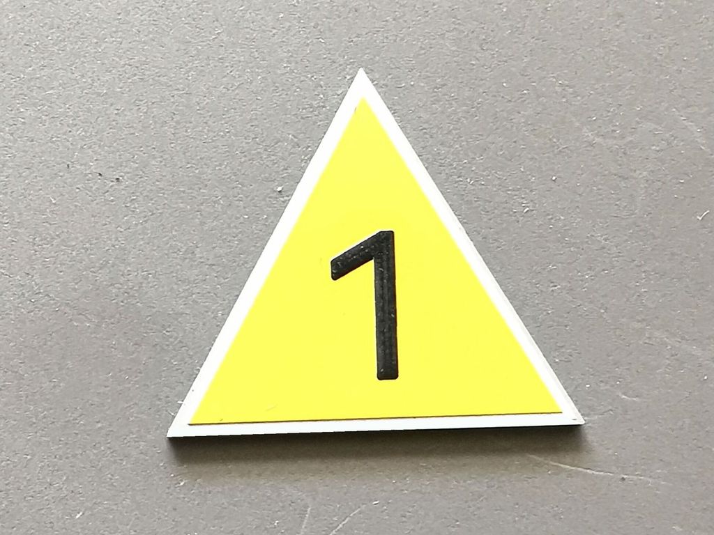 Langsamfahrankündigungsscheibe Lf 1, Spitze oben 1  30 mm, 3-Schicht-Kunststoff