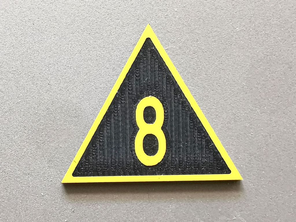 Geschwindigkeitsvoranzeiger Zs 3v, gelb/schwarz, Spitze oben 8  30 mm, 2-Schicht-Kunststoff