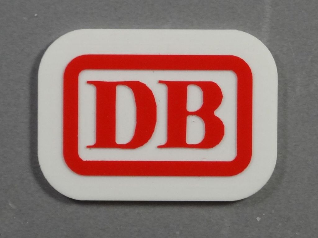 DB-Zeichen klein, Rote Schrift auf Weiß 20 x 14 mm, 2-Schicht-Kunststoff