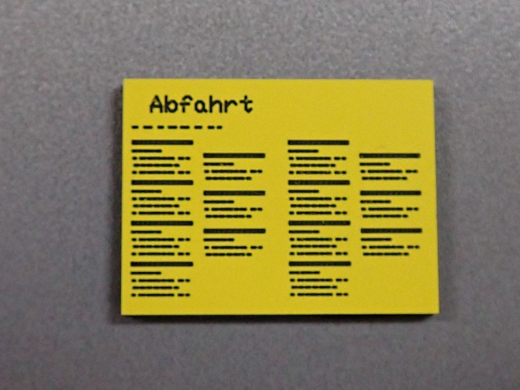 Fahrplan Abfahrt groß 24 x 18 mm, 2-Schicht-Kunststoff