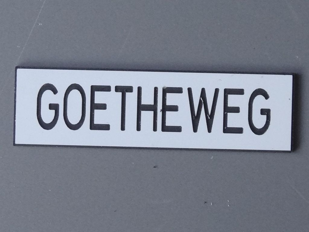 Goetheweg 70 x 20 mm, 2-Schicht-Kunststoff