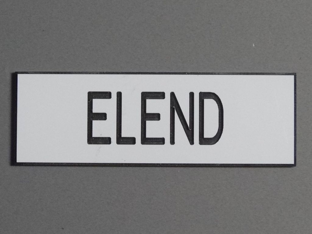 Elend 60 x 20 mm, 2-Schicht-Kunststoff