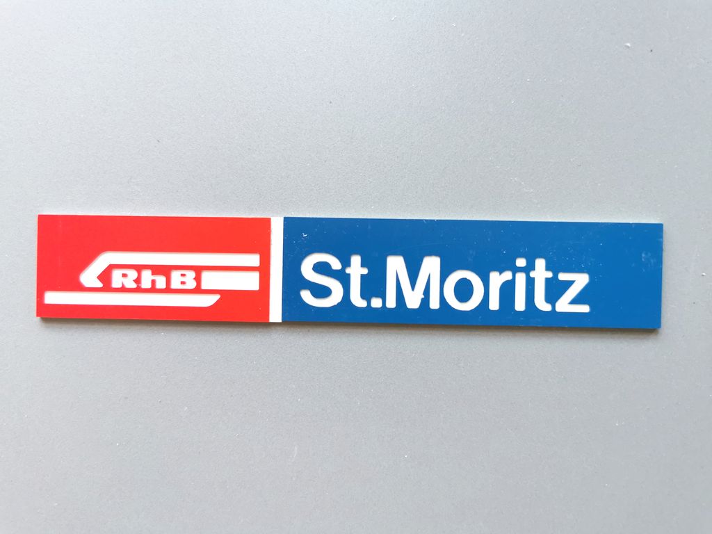 St. Moritz, großes Format 150 x 25 mm, 2-Schicht-Kunststoff