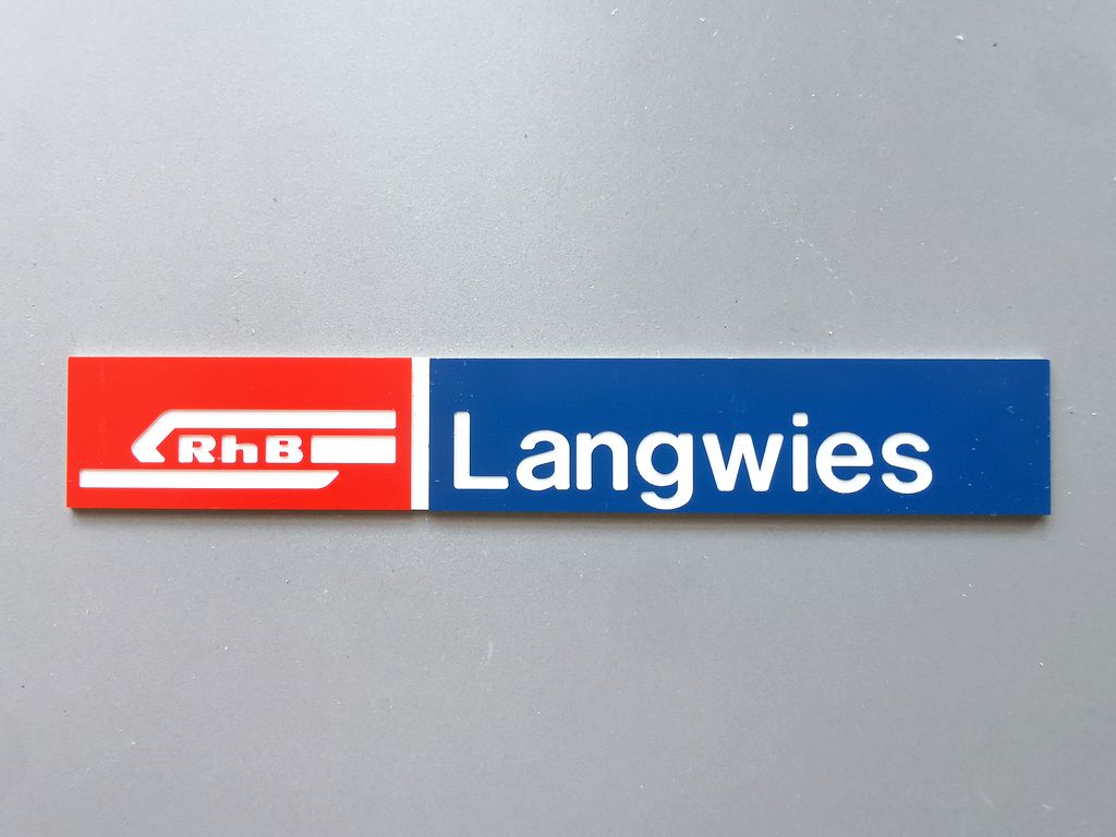 Langwies, großes Format 160 x 25 mm, 2-Schicht-Kunststoff