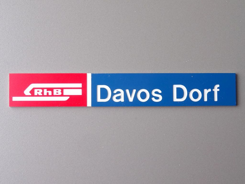 Davos Dorf, großes Format 170 x 25 mm, 2-Schicht-Kunststoff