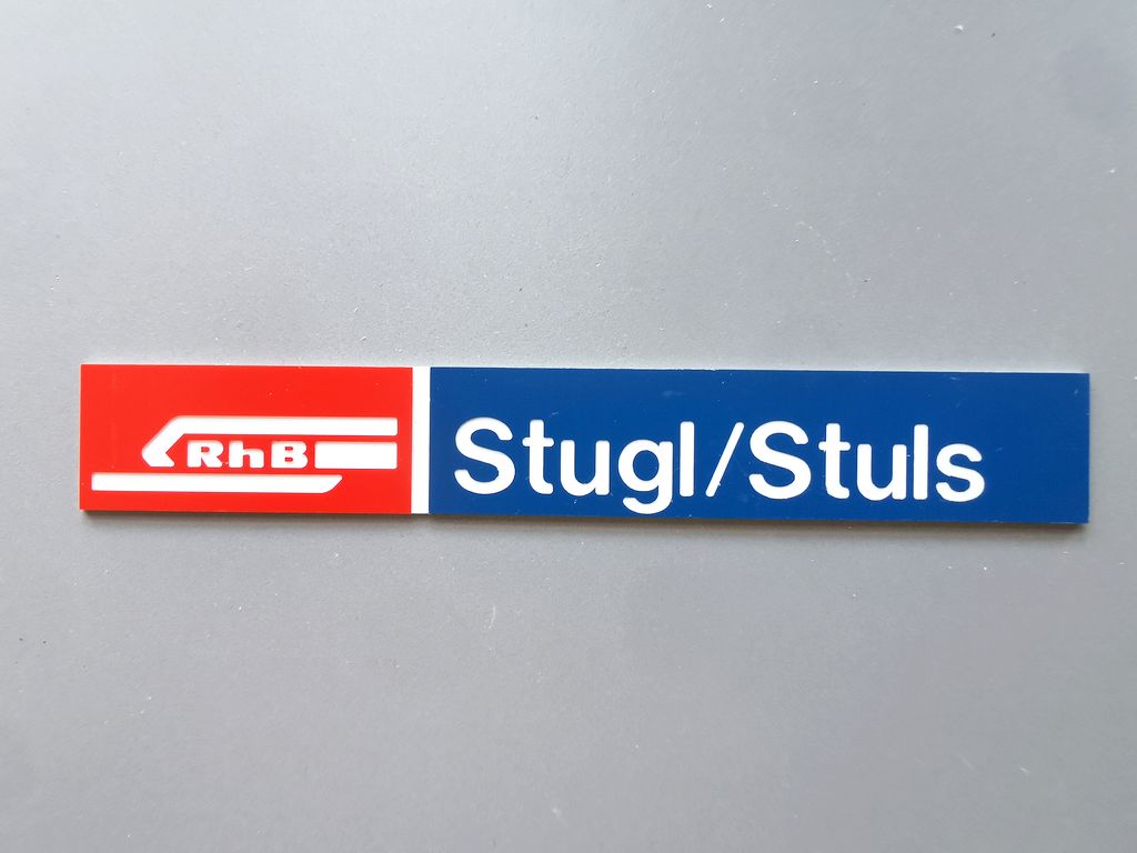 Stugl/Stuls, großes Format 170 x 25 mm, 2-Schicht-Kunststoff