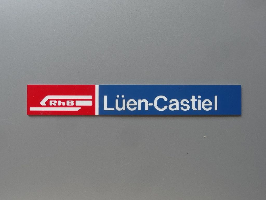 Lüen Castiel, großes Format 180 x 25 mm, 2-Schicht-Kunststoff