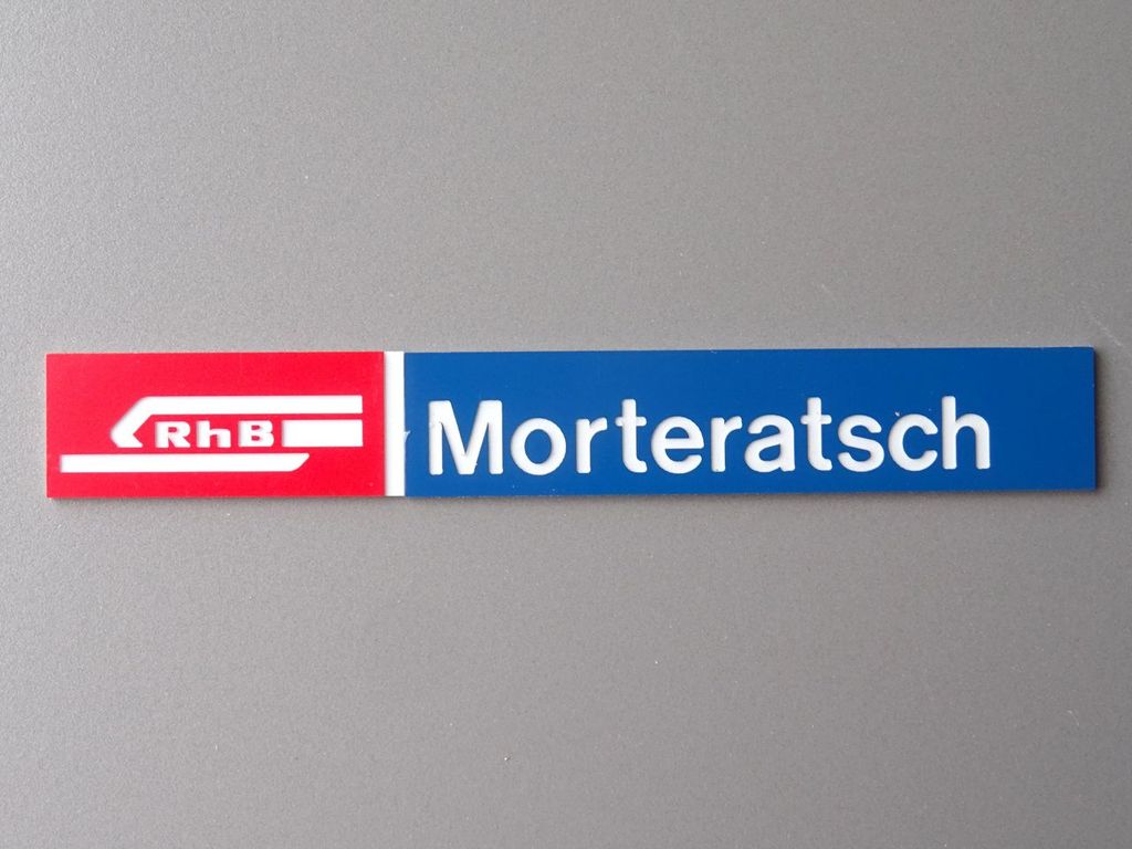 Morteratsch, großes Format 180 x 25 mm, 2-Schicht-Kunststoff