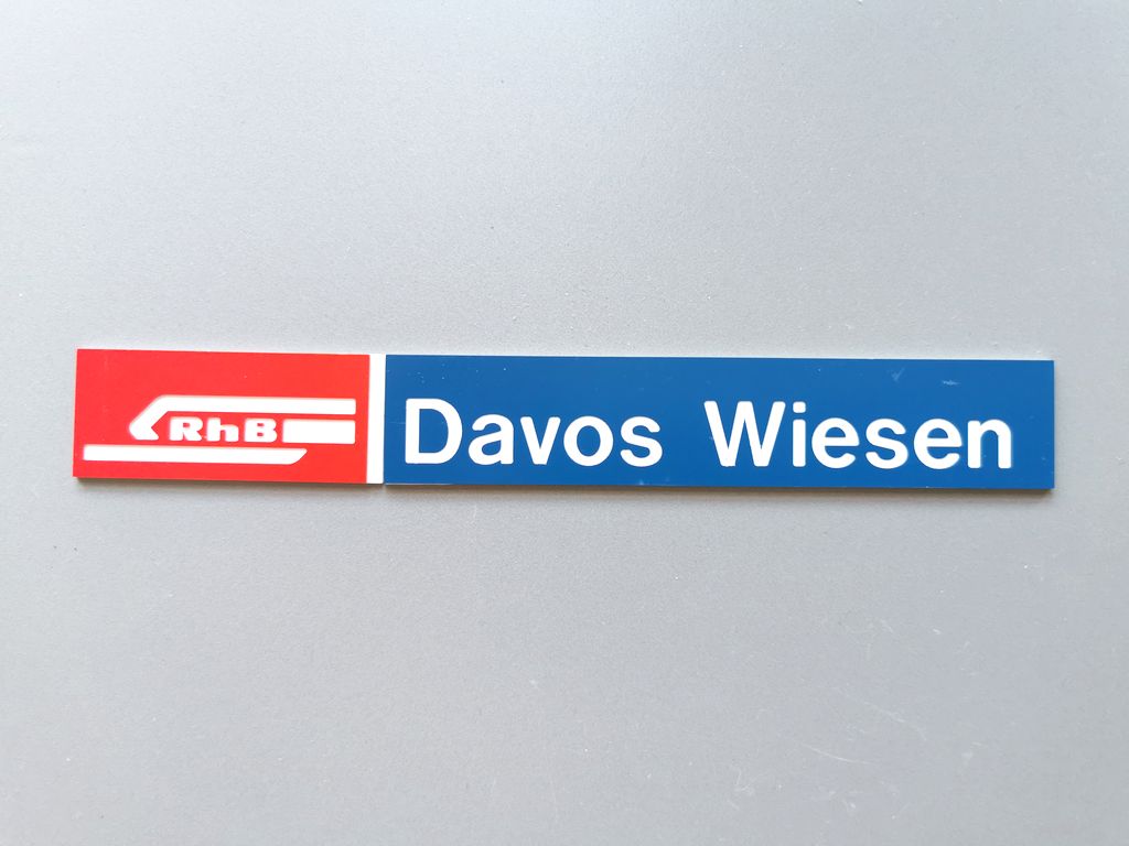 Davos Wiesen, großes Format 190 x 25 mm, 2-Schicht-Kunststoff