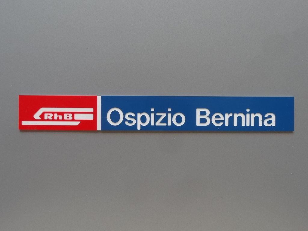 Ospizio Bernina, großes Format 200 x 25 mm, 2-Schicht-Kunststoff