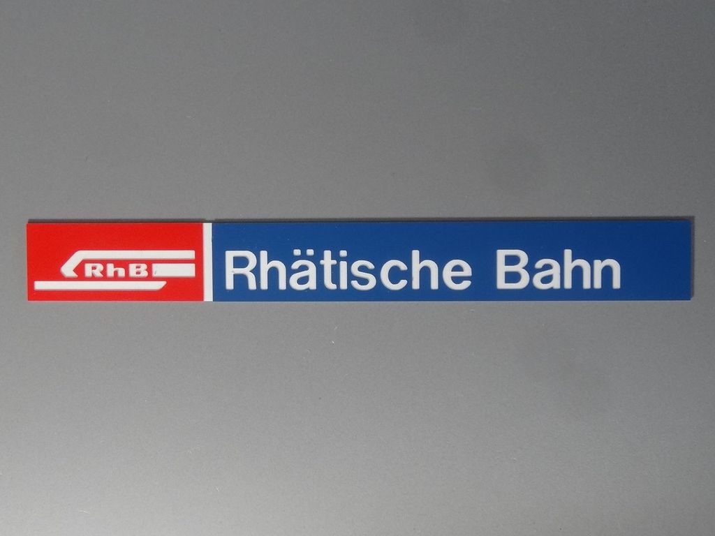 Rhätische Bahn, großes Format 200 x 25 mm, 2-Schicht-Kunststoff