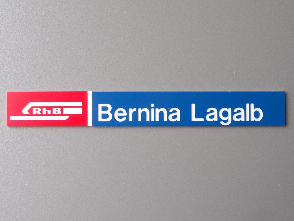 Bernina Lagalb, großes Format 200 x 25 mm, 2-Schicht-Kunststoff