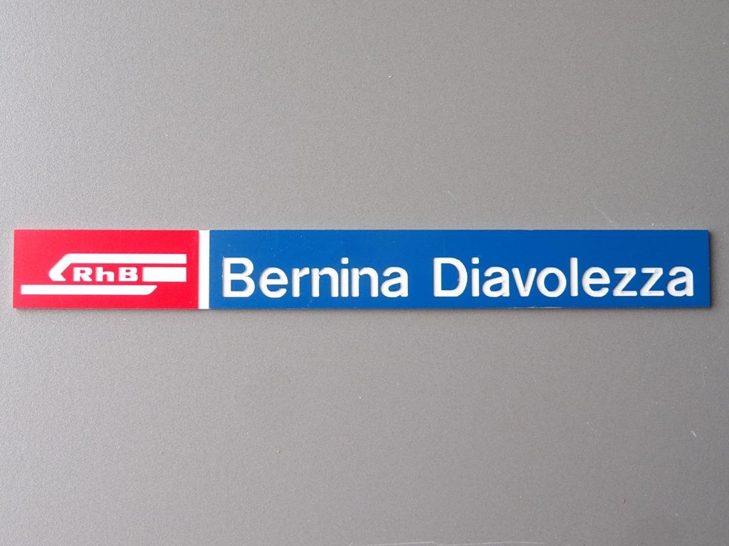 Bernina Diavolezza, großes Format 220 x 25 mm, 2-Schicht-Kunststoff